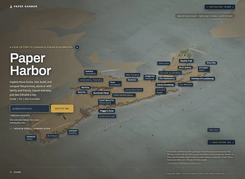 Paper Harbor interactive Nova Scotia experience